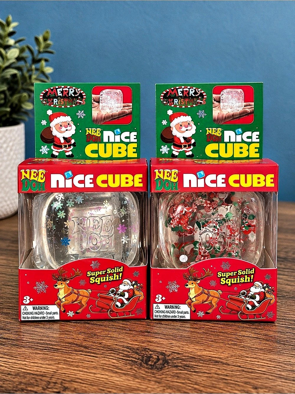 Schylling NeeDoh Nice Cube Holiday Edition Set of 2 Christmas